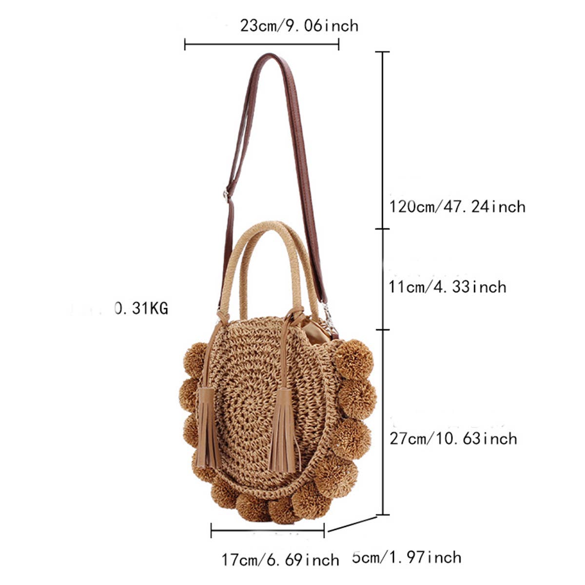 BALL CROSSBODY TASSEL BEACH WOVEN BAG_CWAB2119