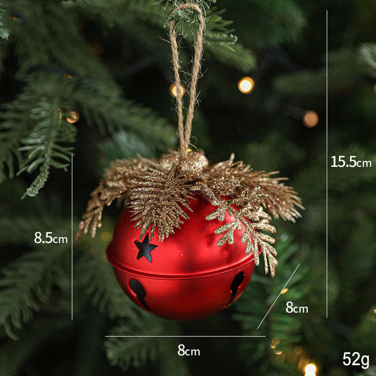 Iron Glitter Bell Pick Christmas Tree Decoration