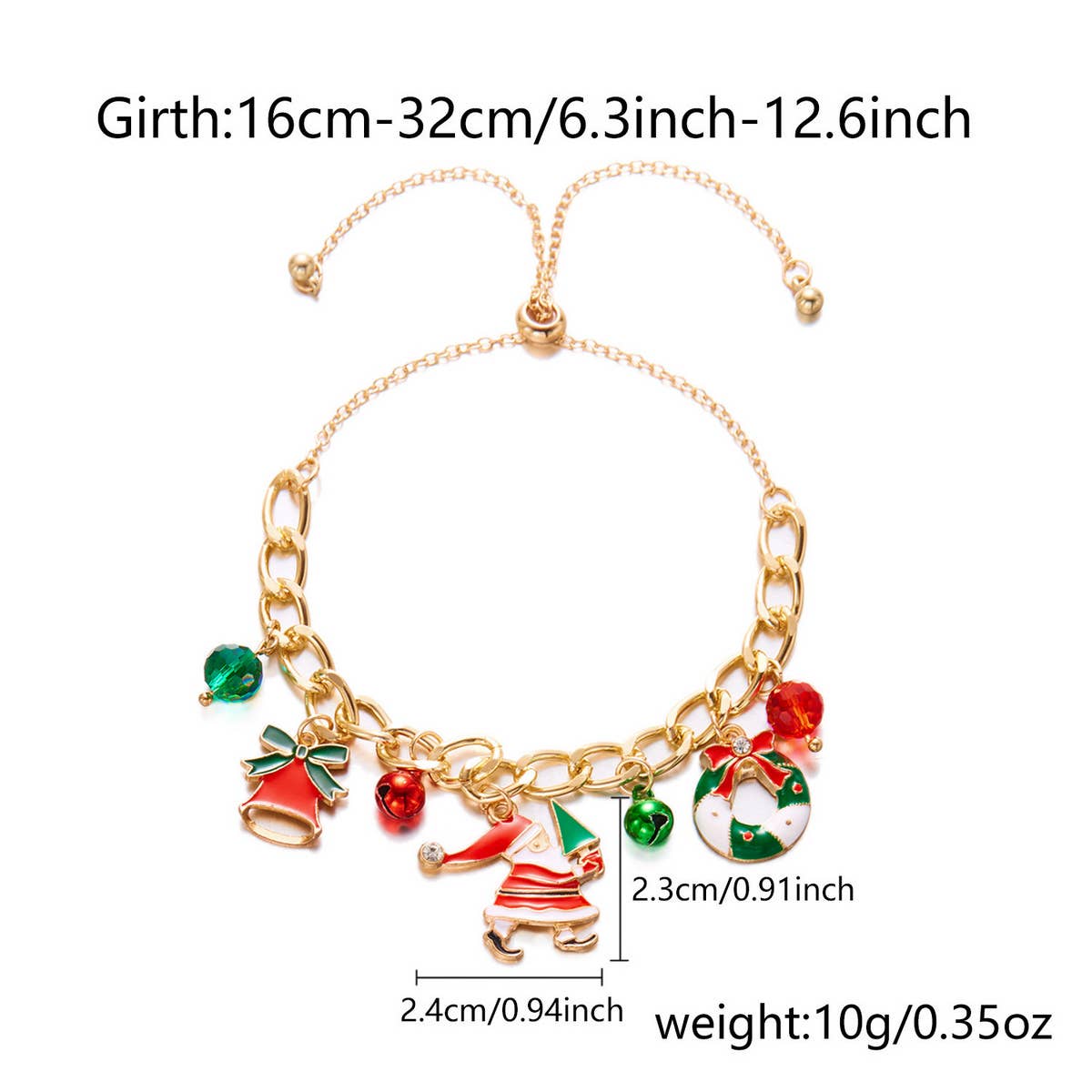 CHRISTMAS BELL WREATH PULL-OUT BRACELET