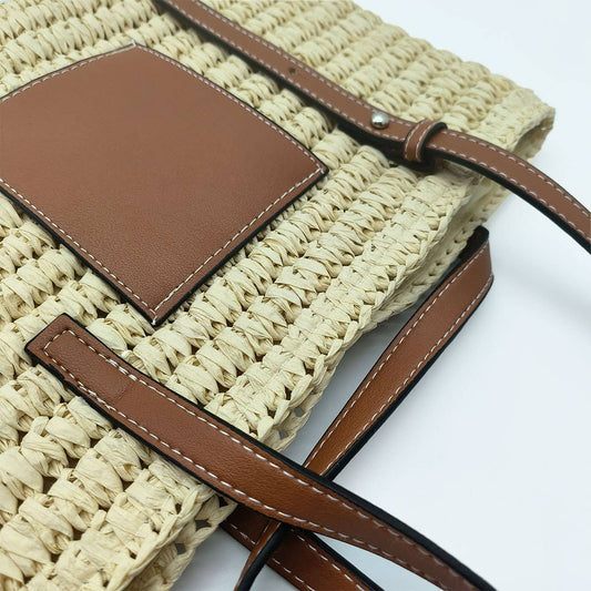 RETRO DAILY LARGE-CAPACITY SHOULDER STRAW BAG_CWAB2032