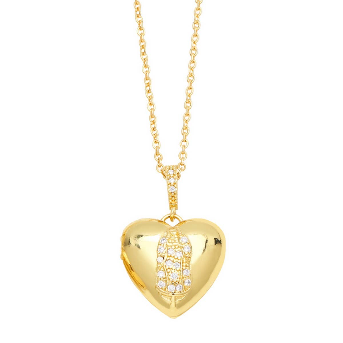 GOLD HEART SHAPED PENDANT NECKLACE