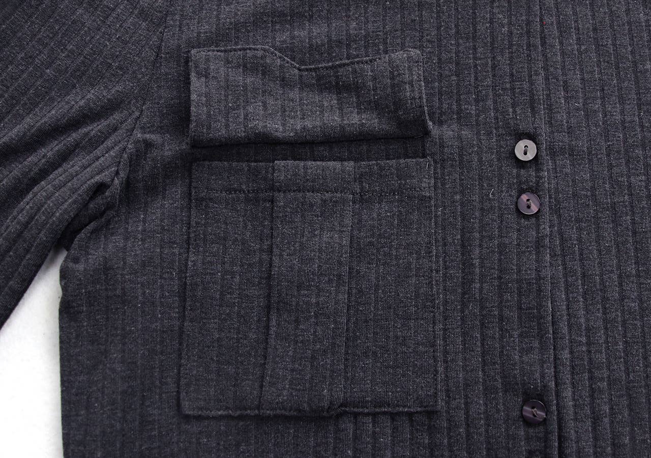 LAPEL LONG SLEEVE SLIMMING PULLOVER BASE