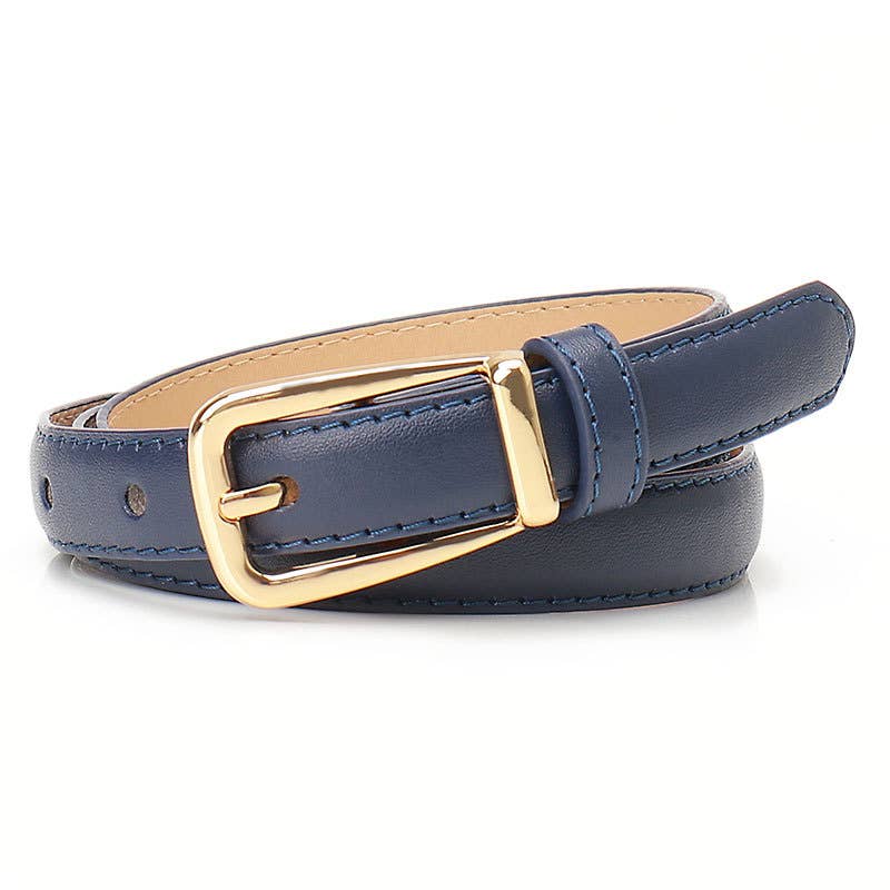 Versatile leopard print pin buckle denim belt
