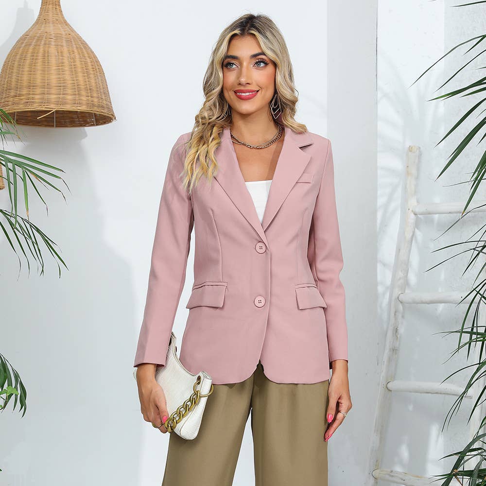 SOLID COLOR POCKET COMMUTER OL STYLE SUIT JACKET