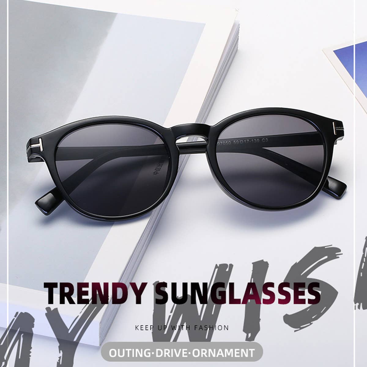 NEW FASHION RETRO ROUND FRAME SUNGLASSES
