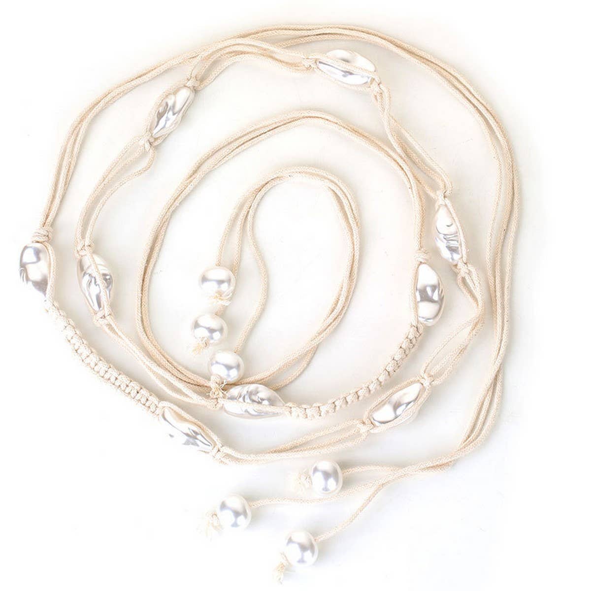 Pearl Tassel Thin Chain Belt for Women Dresses_CWMM6411