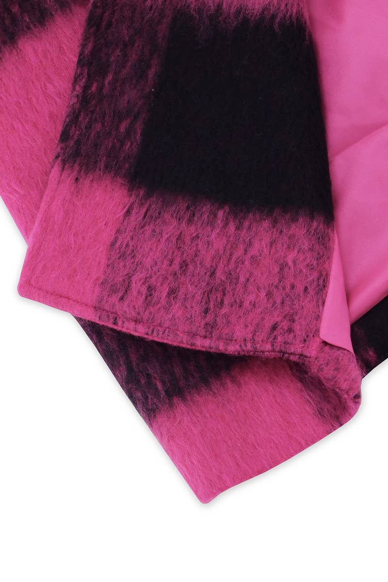 CWOCO0939_PLAID DOUBLE-SIDED SUIT COLLAR WOOLEN LONG COAT