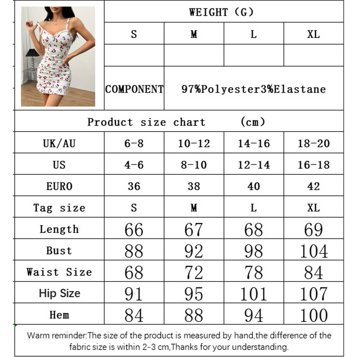 Sexy sweet cherry print wrap hip halter dress