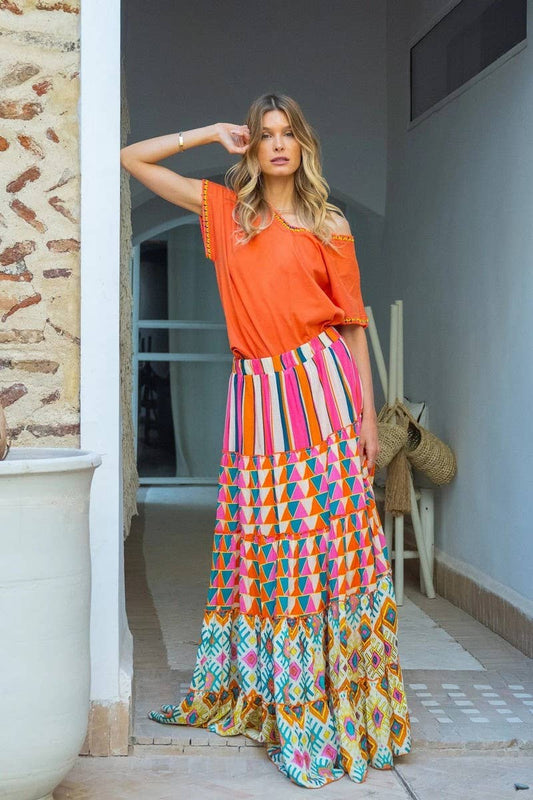 CWBLS0619_NEW FALL RUFFLED SWING SKIRT