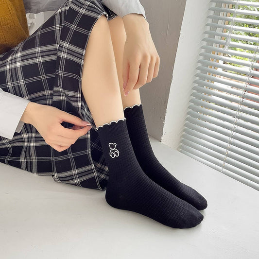 CWMS2493_NEW CARTOON PANDA MID-CALF WOMEN'S SOCKS