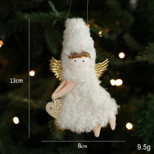 White Plush Doll Xmas Tree Cute Hanging Decor