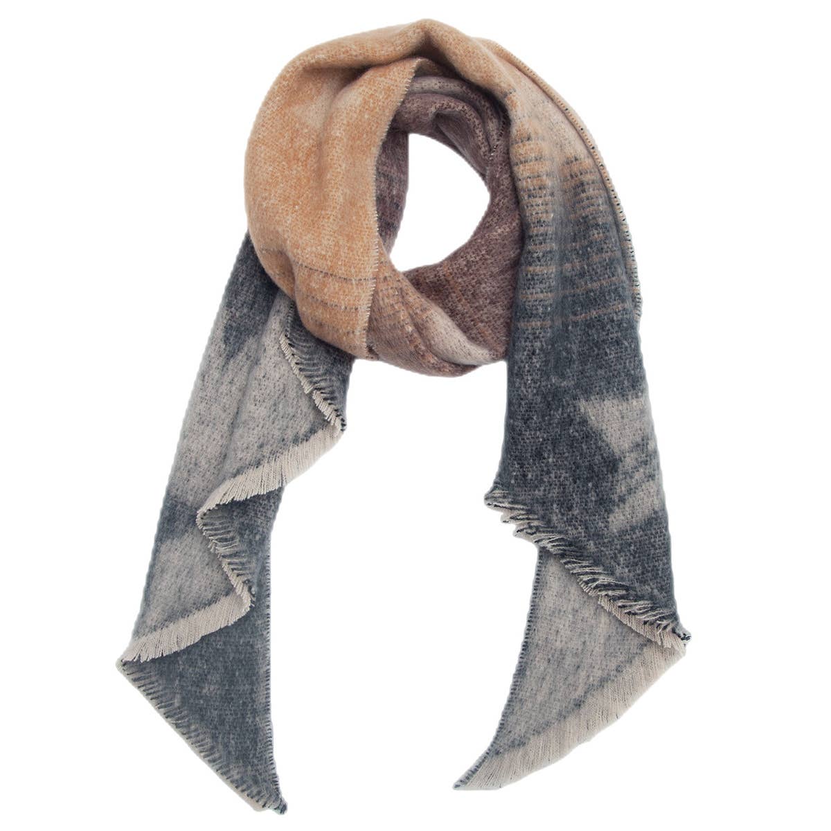 Striped Fuzzy Shawl - Thick Winter Wrap for Women_CWASC0120