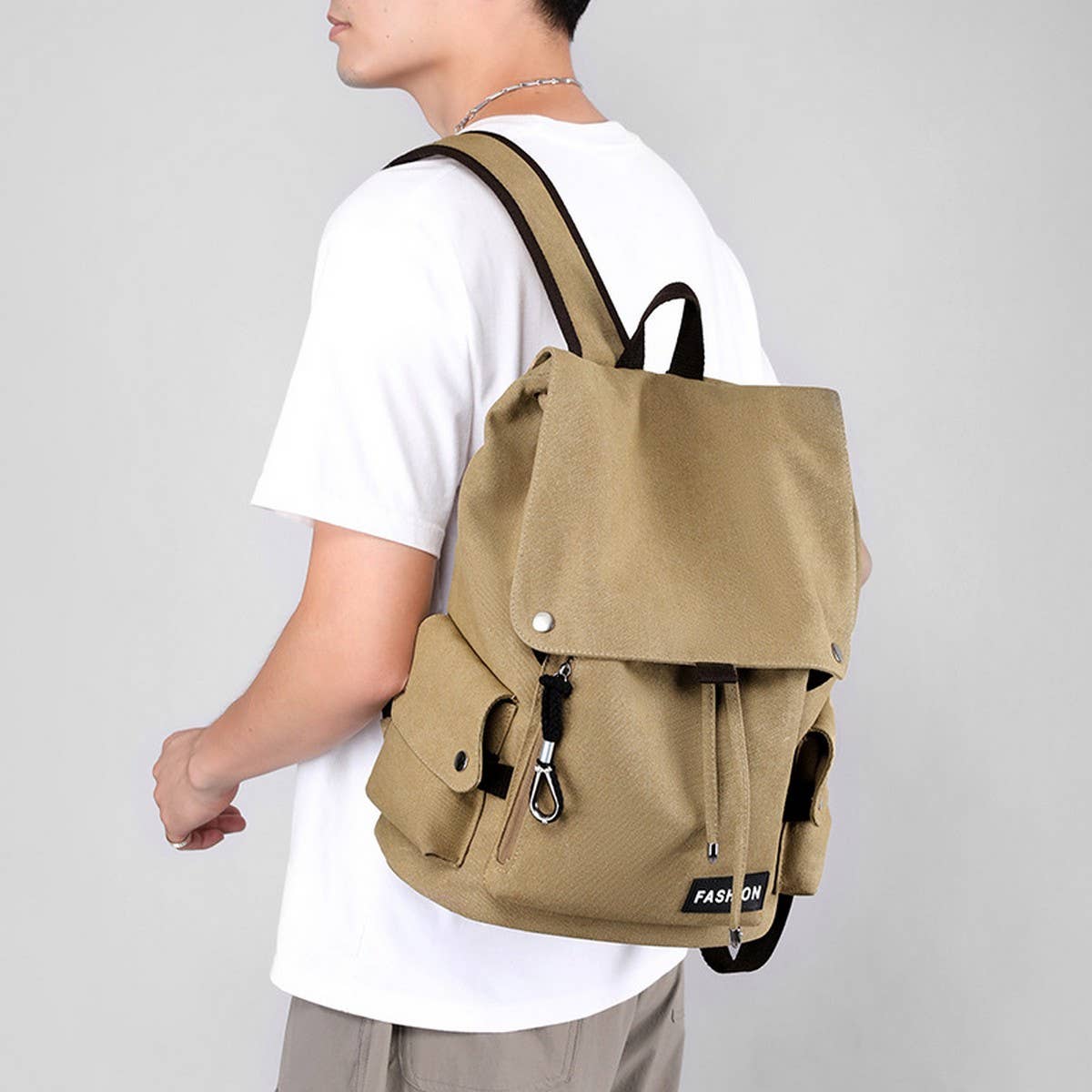 BACK-TO-SCHOOL CANVAS BACKPACKS DRAWSTRING CLOSURE_CWAB2216