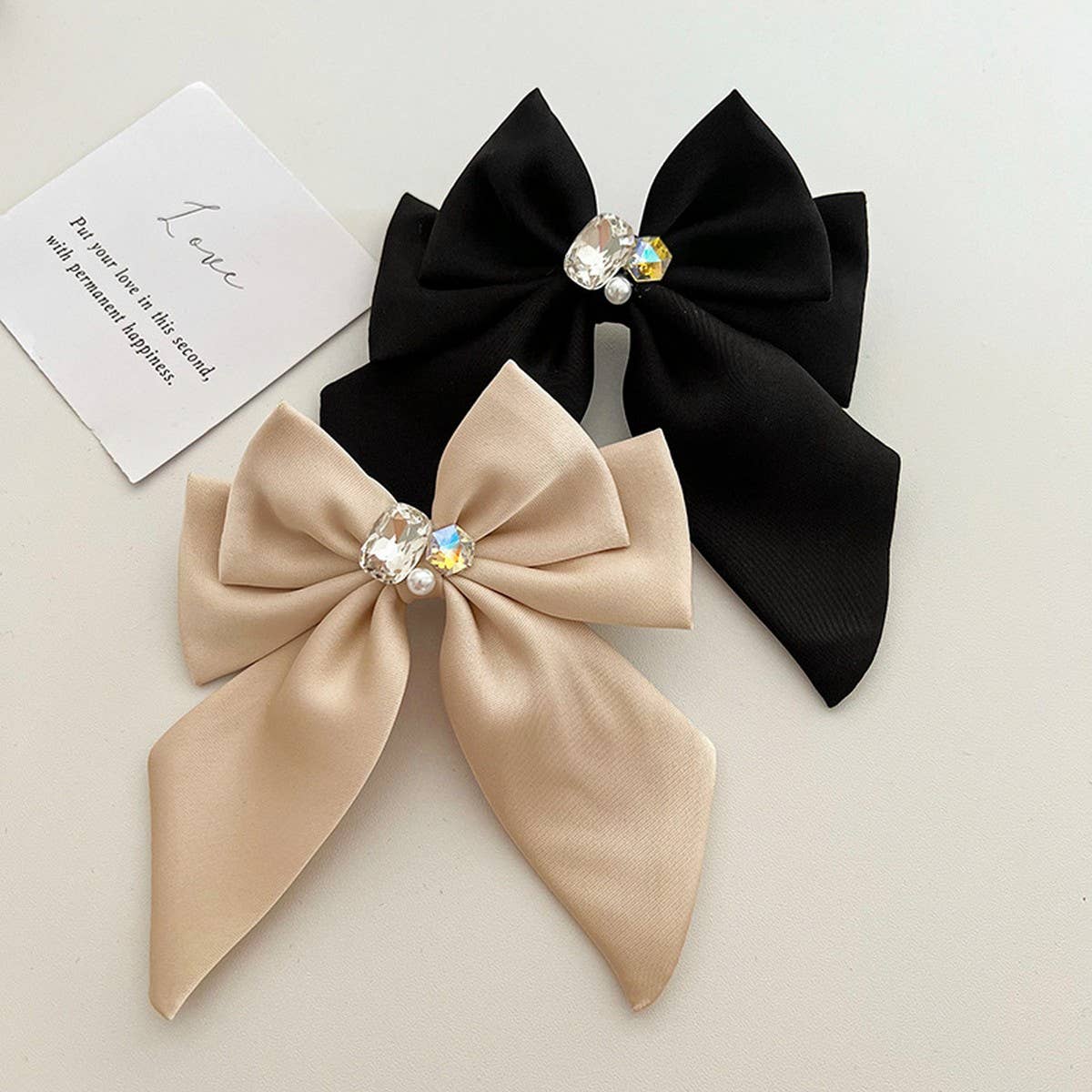 SIMPLE SOLID COLOR HIGH-END BOW HAIRPIN_CWAHA1179
