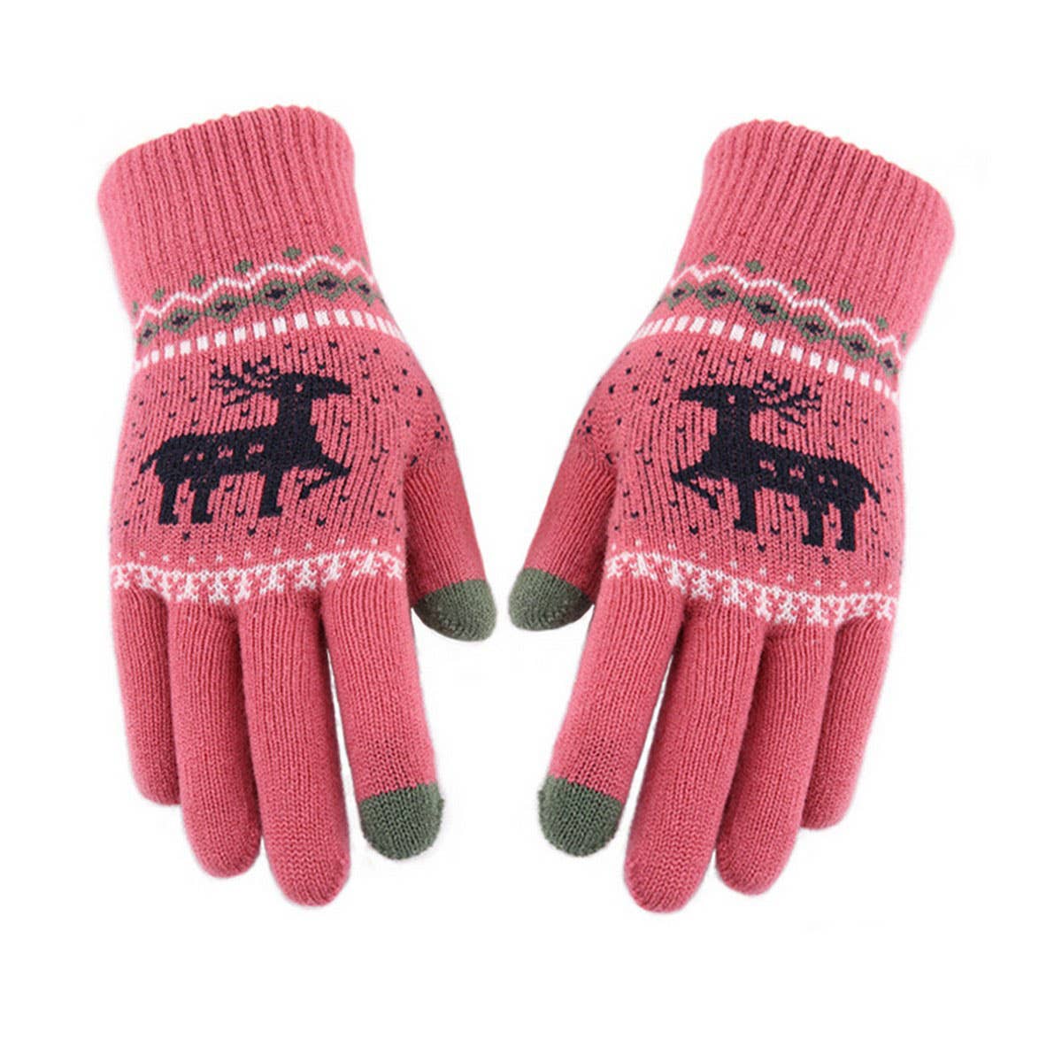 NEW JACQUARD DOUBLE-LAYER DEER TOUCH SCREEN GLOVES_CWAG0239