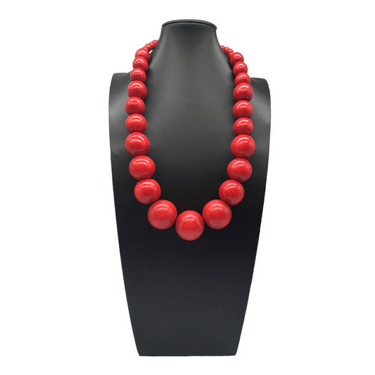 COLORFUL WOODEN BEADS HANDMADE BEADED NECKLACE