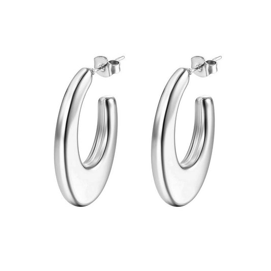 WOMEN SIMPLE HYPOAALERGENIC THICK RING EARRINGS