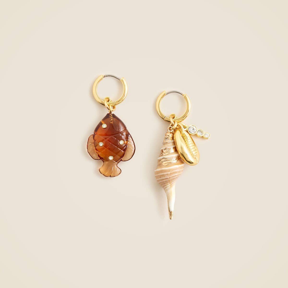 Creative Summer Fish And Conch Earrings