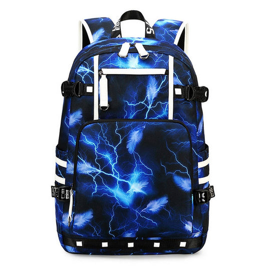 Lightning Print Backpacks for School Teen Boys_CWAB5374