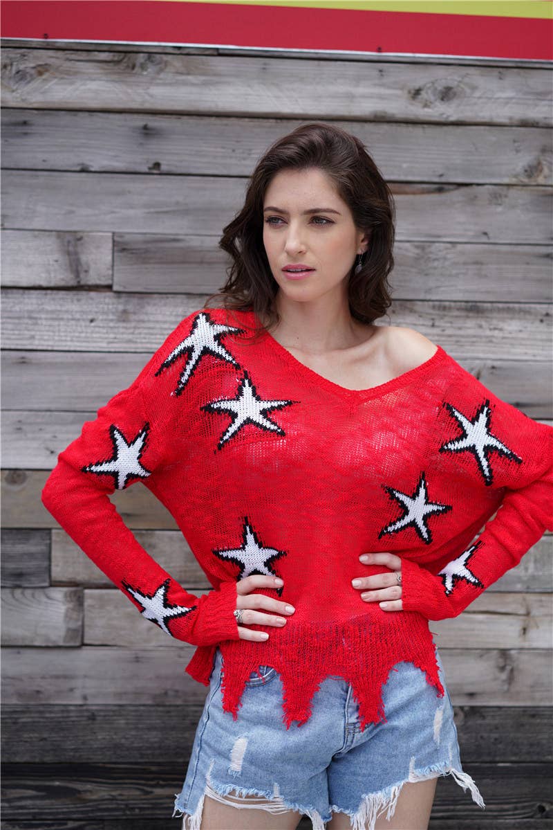 CREW NECK JUMPER GEOMETRIC LOOSE SWEATER_cwoswl2313