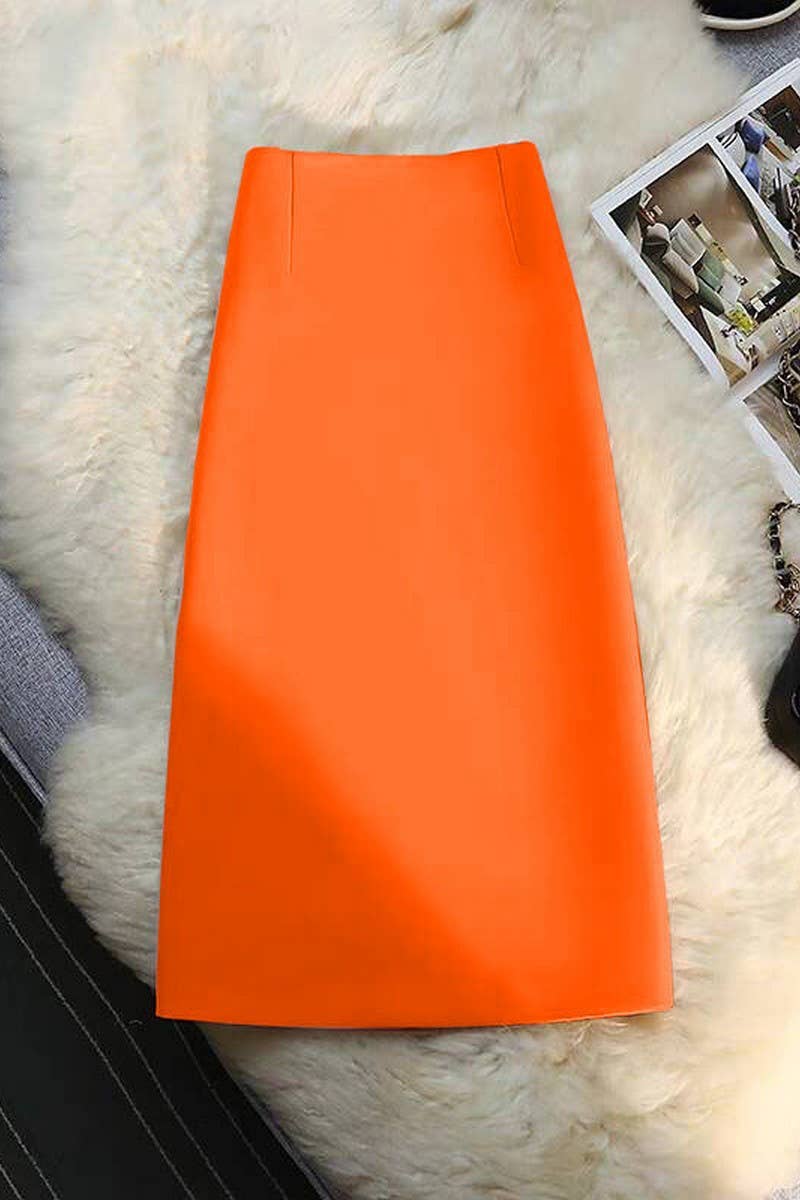 CWBLS00687_SUMMER DRAPE COMMUTER STYLE SUIT SKIRT