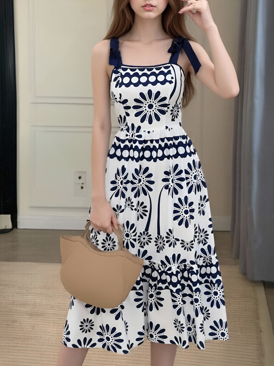 CWDMD6388_CASUAL RUCHED MAXI DRESS WITH BOW TIE STRAPS