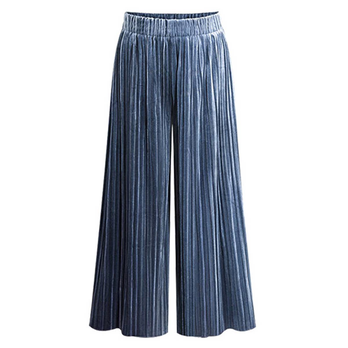 VELVET PLEATED PANTS LOOSE STRAIGHT PANTS