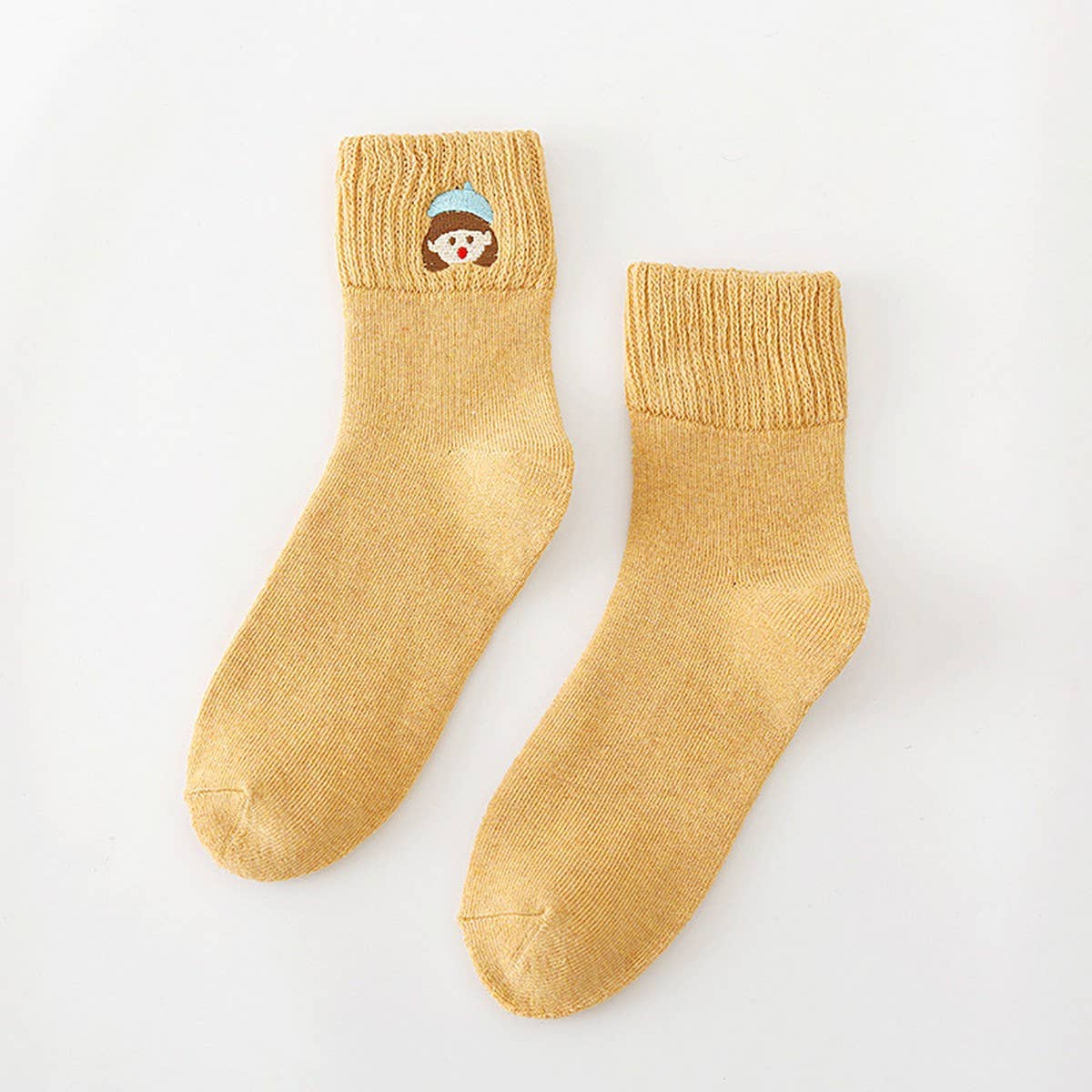 AUTUMN AND WINTER EMBROIDERED TERRY SOCKS_CWMS0990