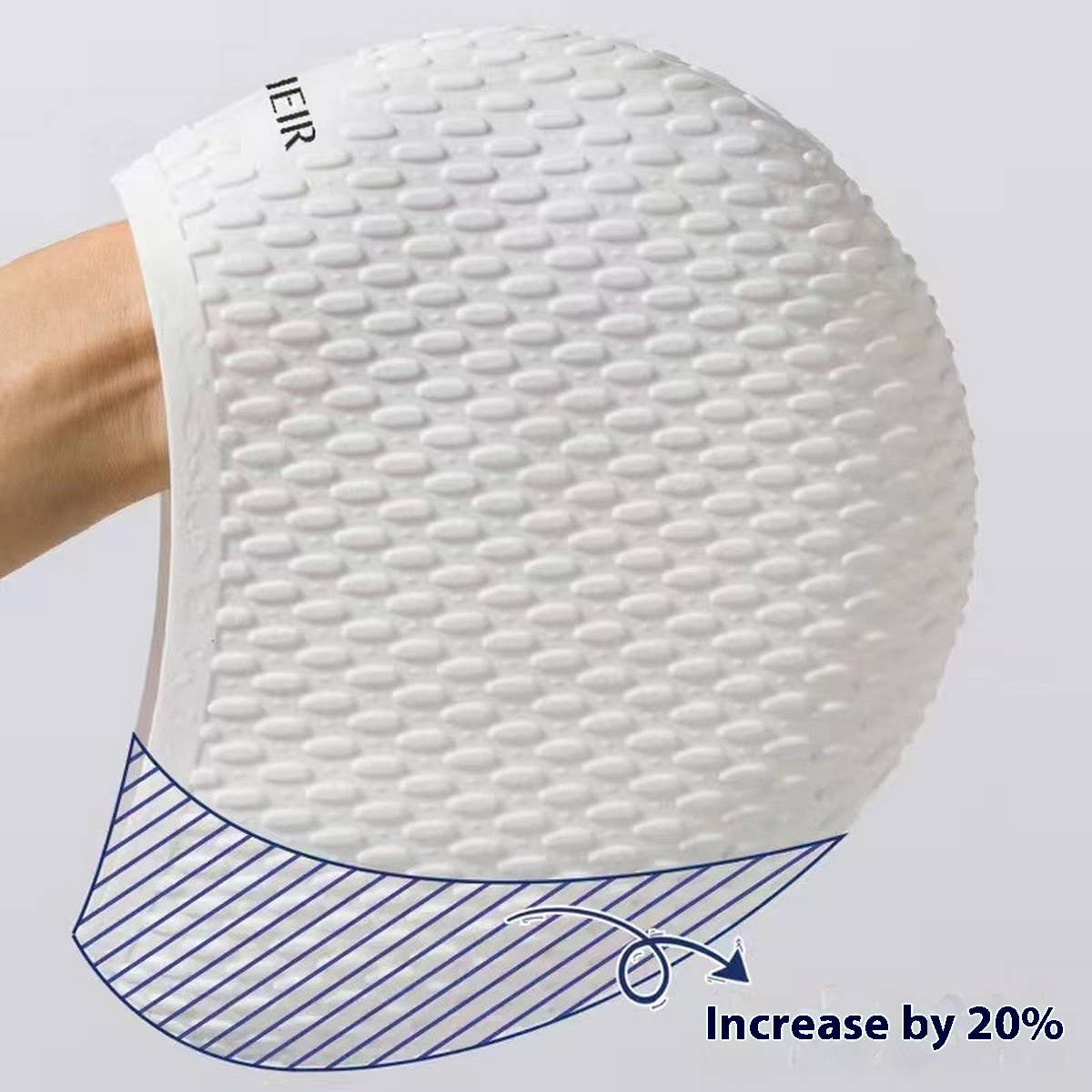 XL Silicone Bubble Swim Cap for Long Hair_CWMM6700