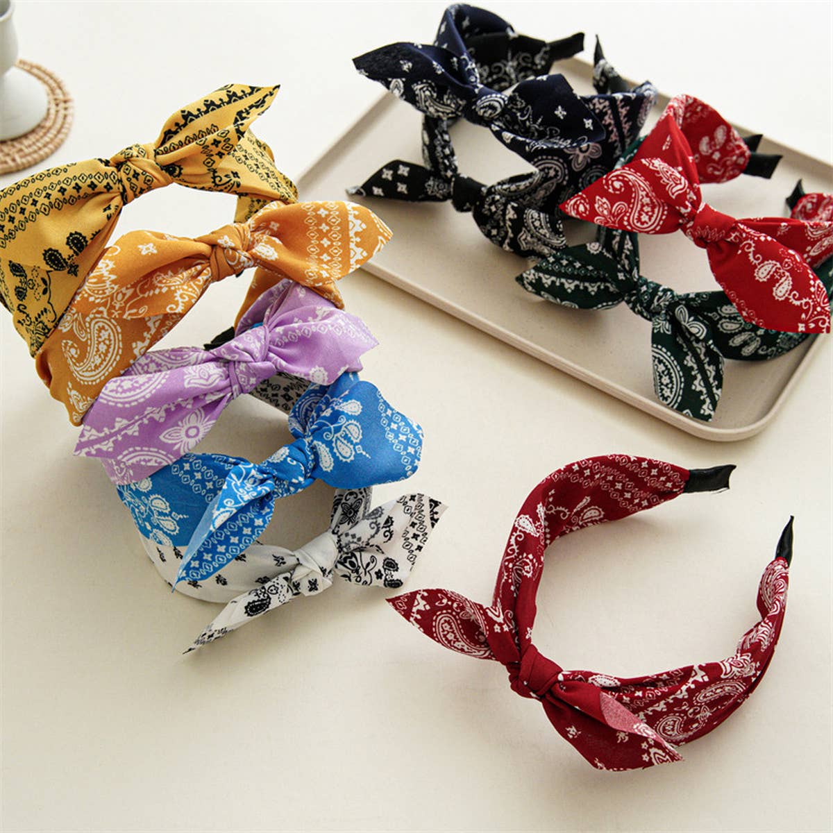 WOMEN NEW CASHEW NUT FLOWER WIDE HEADBAND_CWAHA0831