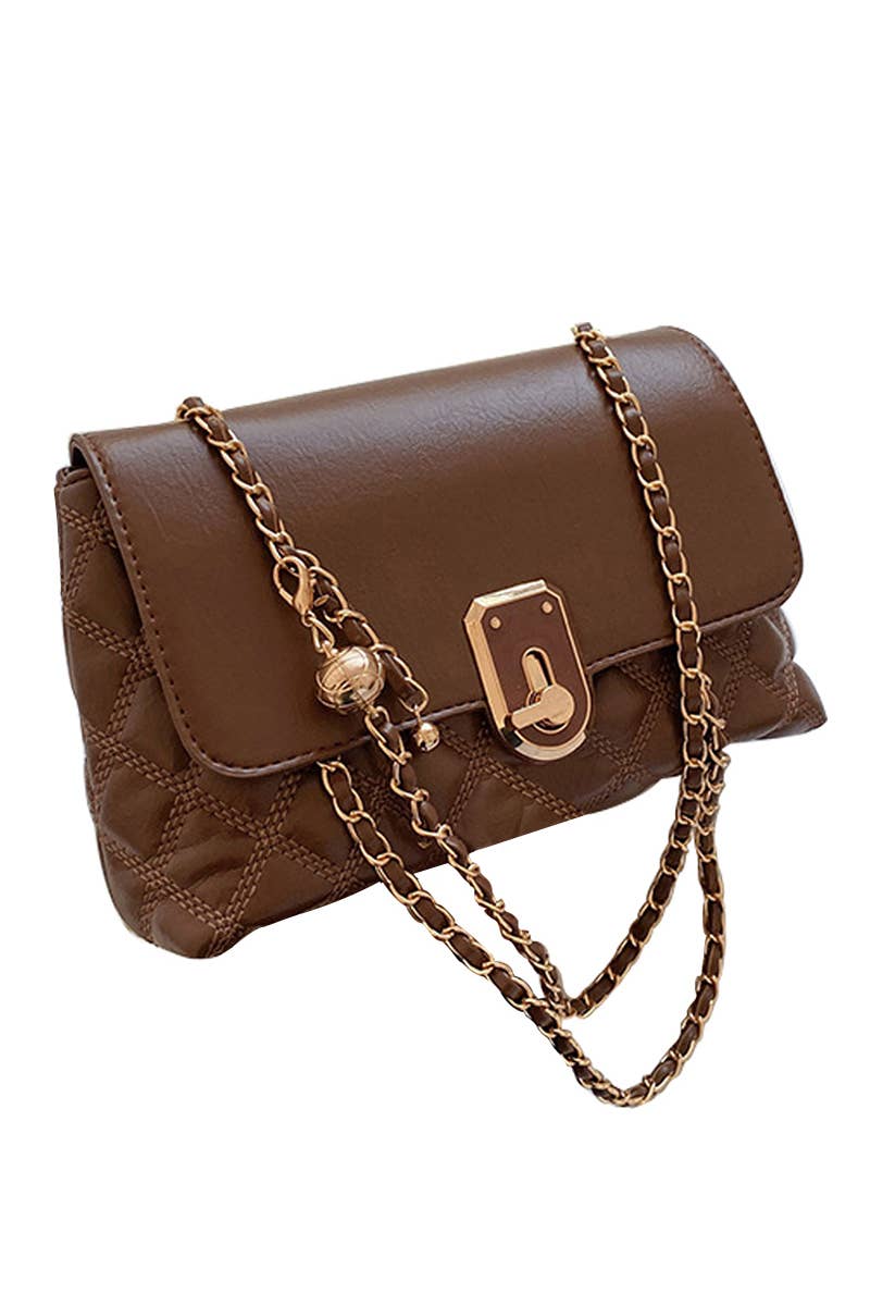 DOUBLE STRAP QUILTING WOMEN SHOULDER BAG_CWAB0534