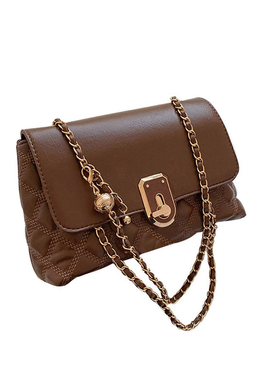 DOUBLE STRAP QUILTING WOMEN SHOULDER BAG_CWAB0534