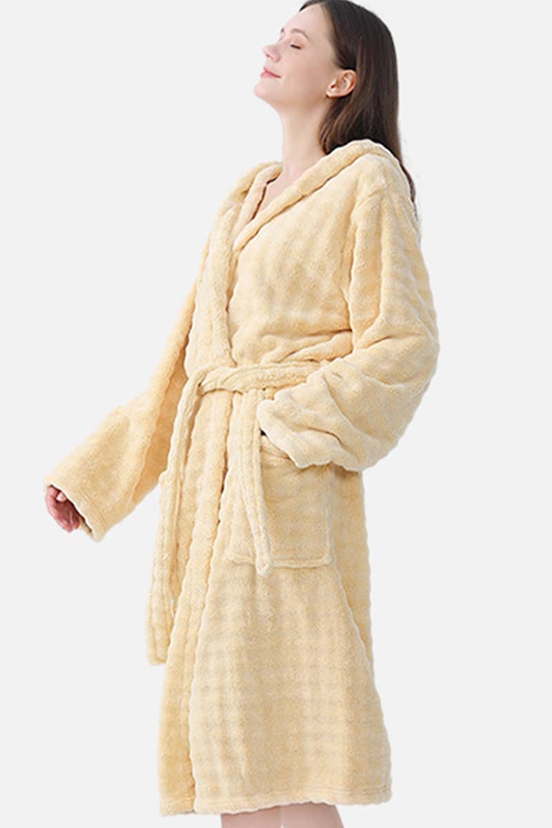 CWMM8295_THICKENED HOUSEHOLD LONG CORAL FLEECE ADULT ROBE