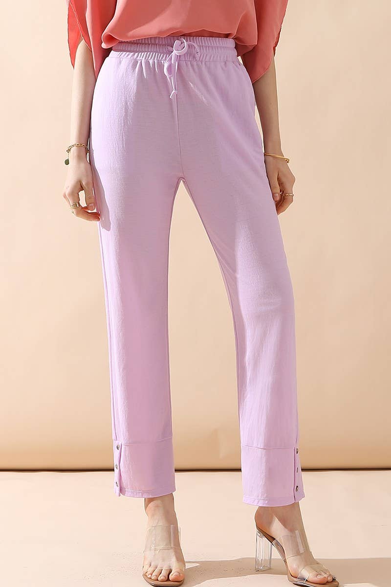 CWBLP424_BANDED LONG LEG STRAGHIT PANTS WITH POCKET