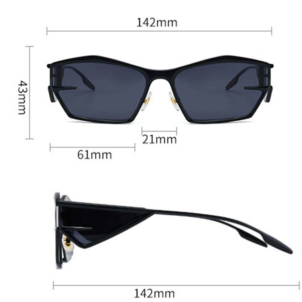 Futuristic Irregular Metal Fashion Sunglasses