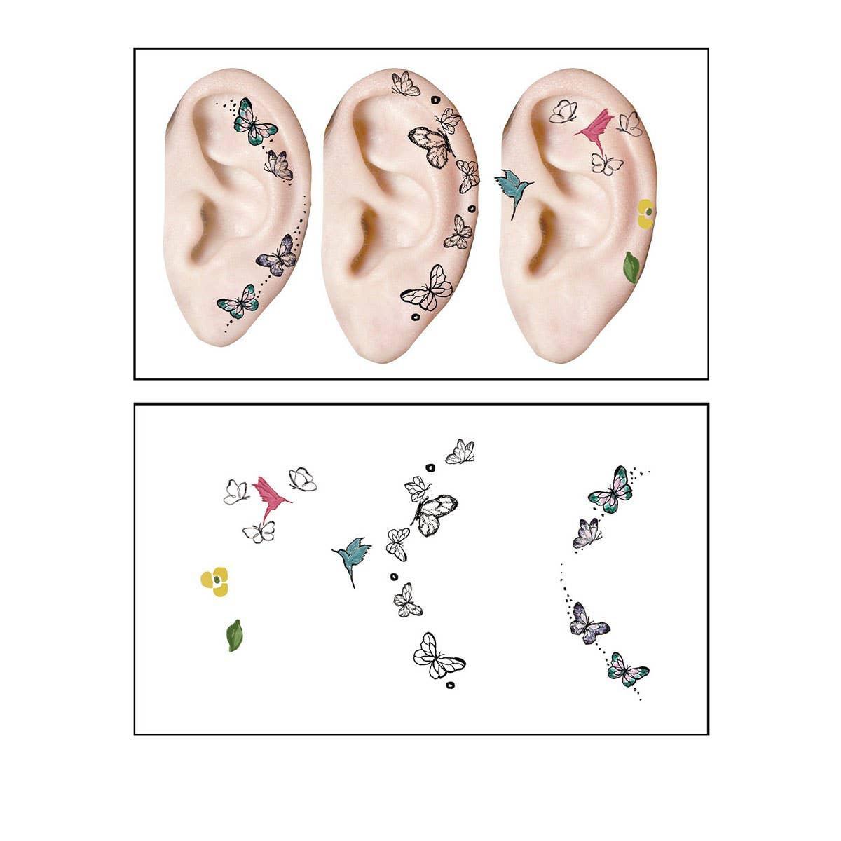 Waterproof Ear Tattoos ? Cute Cartoon Set