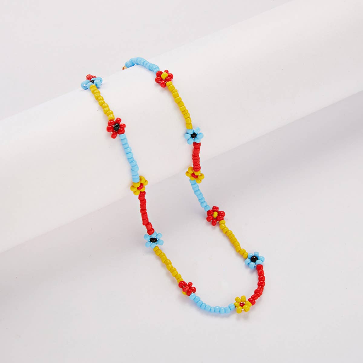 2024 NEW BLUE FLOWER PEARL RICE BEAD NECKLACE_CWAJE2445