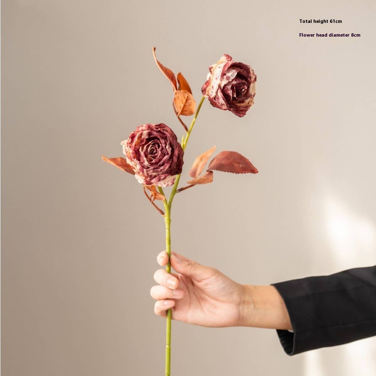 Ink-Styled Burnt Edge Rose Bouquet for Decor