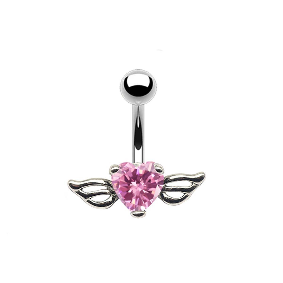 Angel Wings Hypoallergenic Belly Piercing Ring_CWMM9233