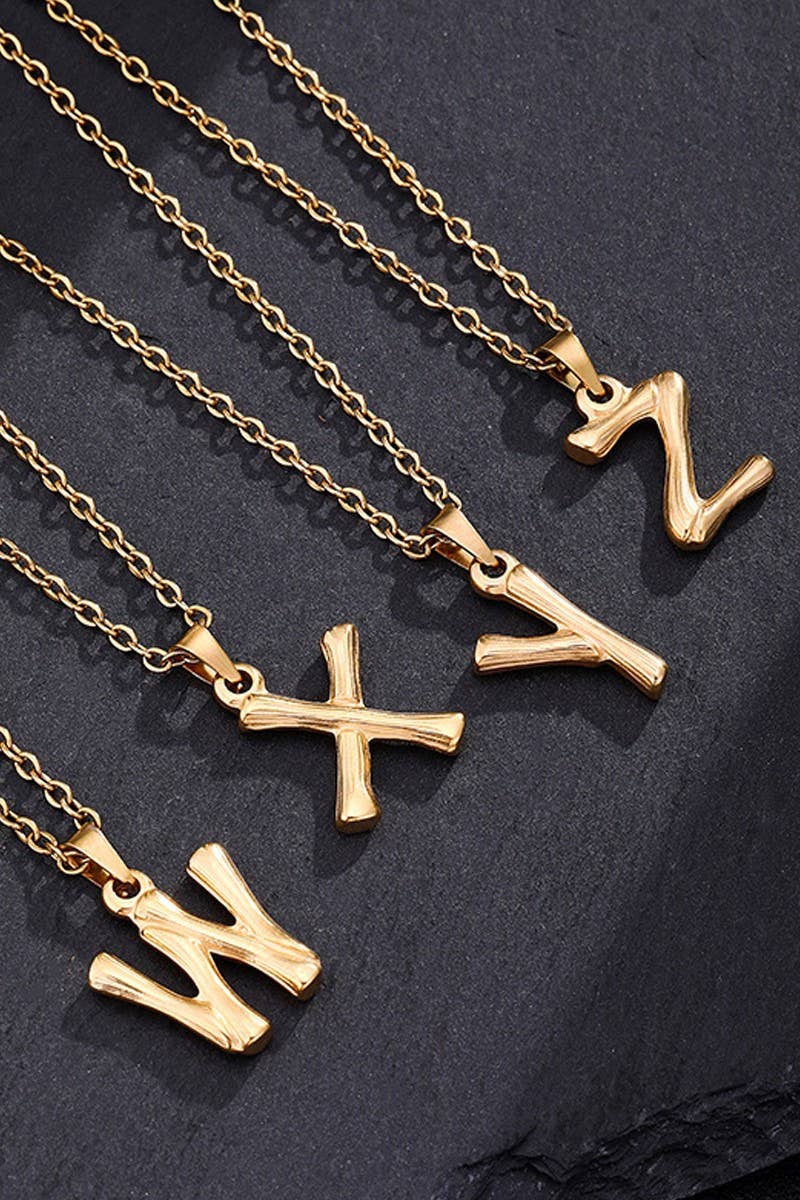 FASHION SIMPLE ALPHABET PENDANT NECKLACE_CWAJE230