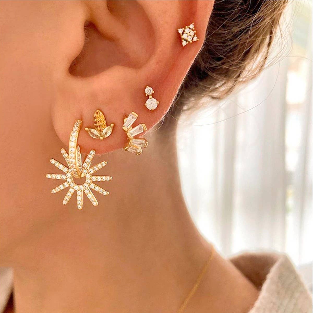 COLORFUL HOT WHEELS SUNFLOWER EXAGGERATED EARRINGS