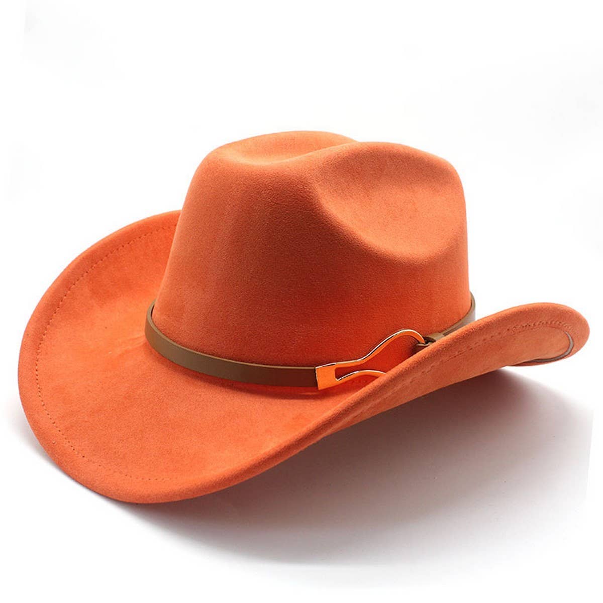 Belt Buckle Western Cowboy Hat Adjustable Brim_CWAH2532