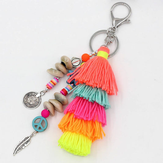 BOHEMIAN STYLE STRING MULTI-LAYER TASSEL KEYCHAIN_CWMM3553