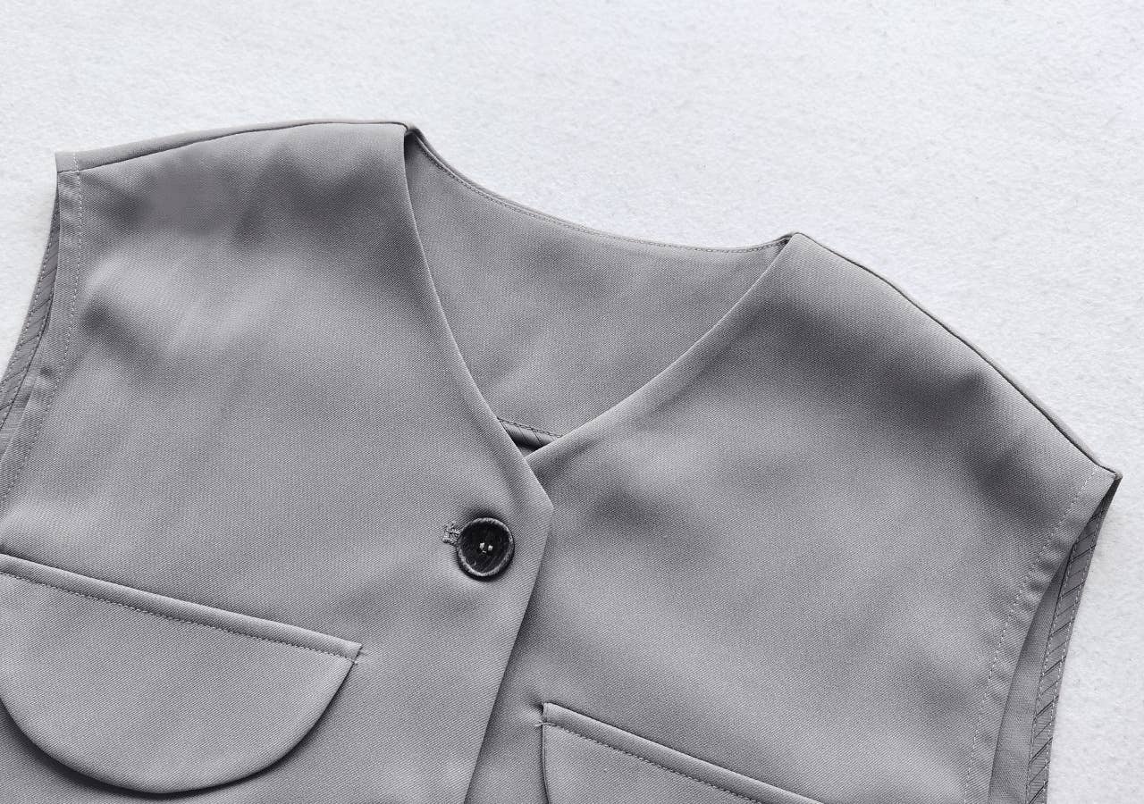 WEAR A SUIT WAISTCOAT BUTTON UP CARDIGAN TOP