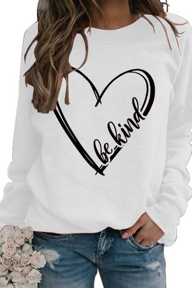 SPRING LOVE BE KIND PRINTED SWEATSHIRT PULLOVER_CWTSTL0992