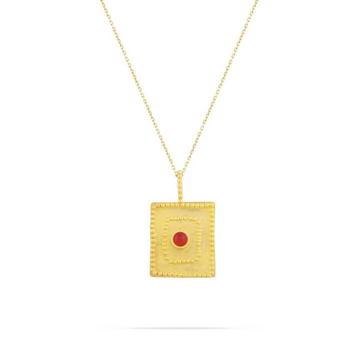 Fashionable golden square zircon necklace