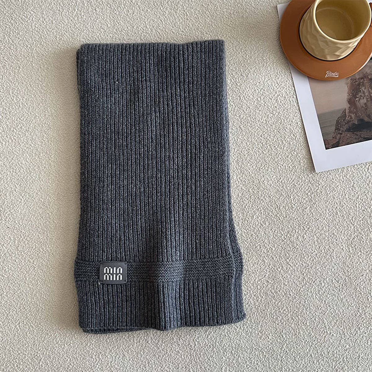 100% Wool Knitted Striped Scarf ??Soft & Warm_CWASC2305