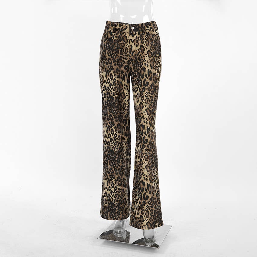 CWBLP1554_FASHION PERSONALITY LEOPARD PRINT WIDE LEG PANTS