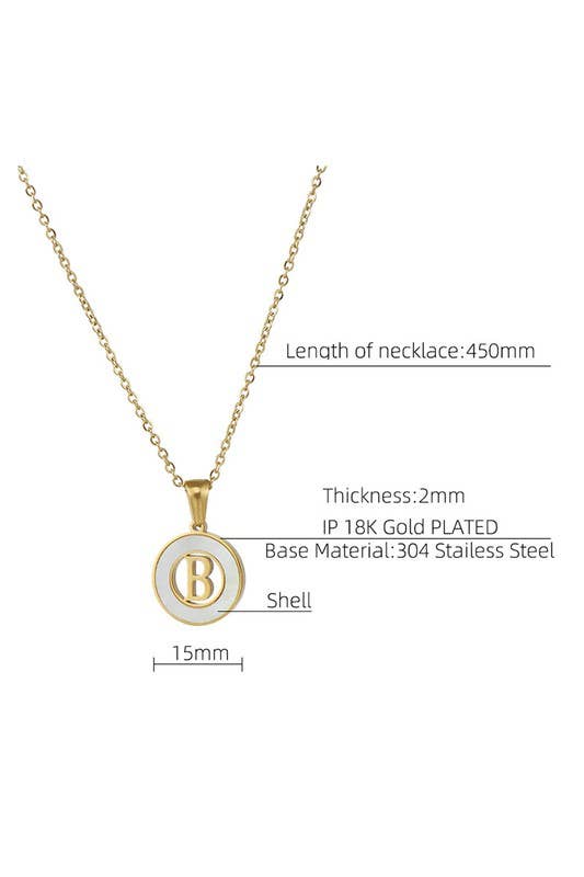 A-Z ALPHABET INITIALS PENDANT NECKLACE_CWAJE222