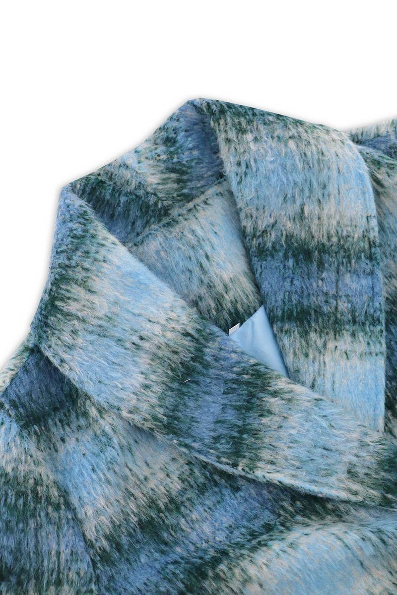 CWOCO0943_DOUBLE-BREASTED LACE-UP OMBR? PLAID COAT